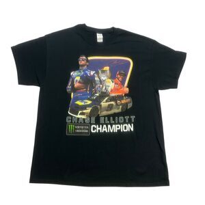 Chase Elliott Shirt Mens XL Black NASCAR Cup Series Champion Racing Short Sleeve